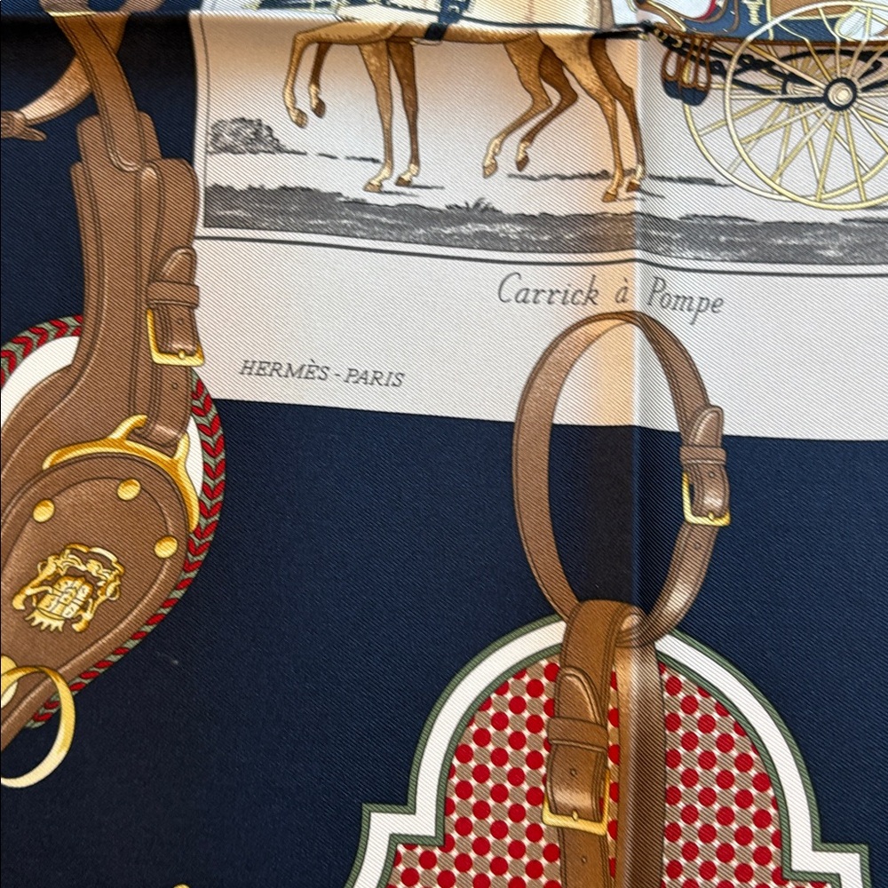 Brand new with tag hermes scarf 45 carrick a pompe marine - Picture 2 of 5